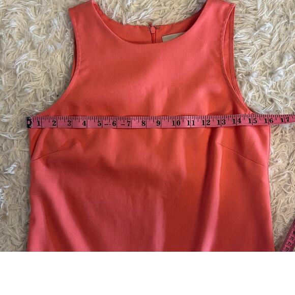 Loft Women's Size 0 Petite Women's Coral Pink Laser Cut Hem Sheath Dress #0426 - Picture 10 of 10